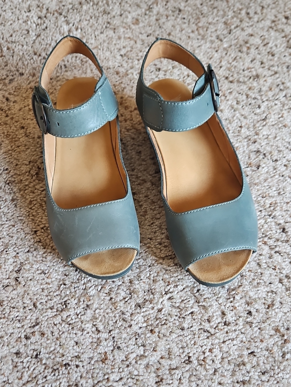 Dansko Teal Open-Toe Slingback Sandals